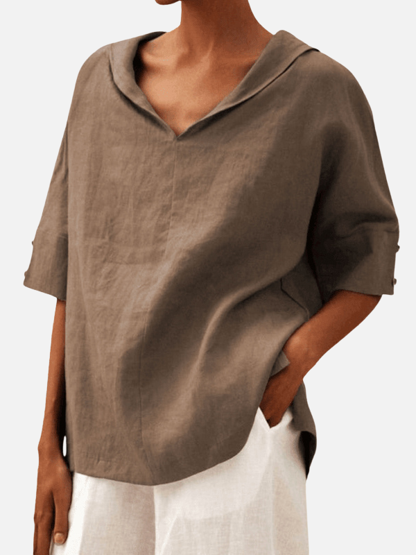 Mette | Oversized Hættebluse med V-Hals