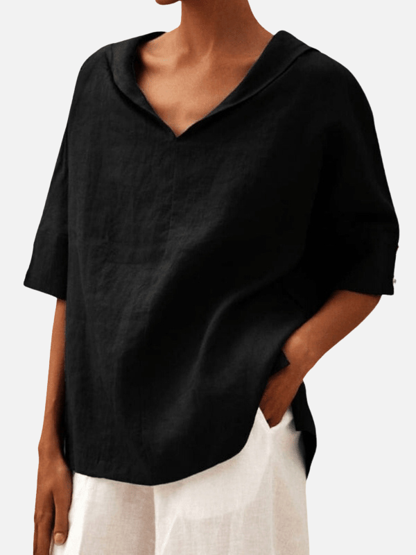Mette | Oversized Hættebluse med V-Hals