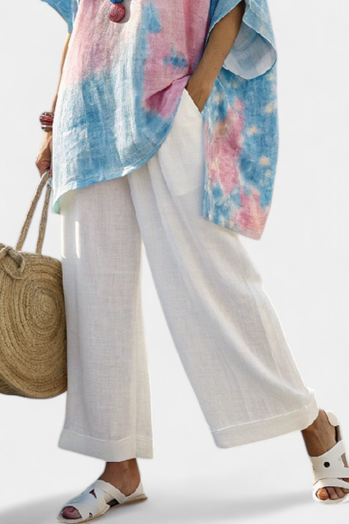 Mette | Oversized Print Bluse – Tie-Dye Top