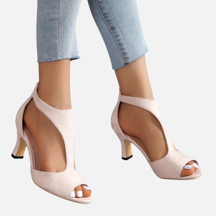 Karen | Peep Toe Hælsandaler med Blokhæl