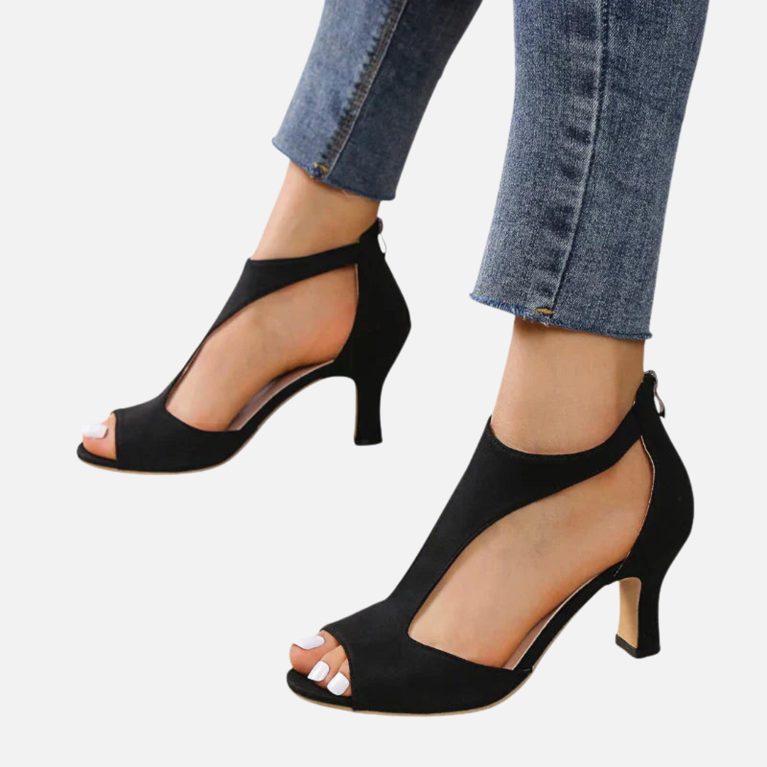 Karen | Peep Toe Hælsandaler med Blokhæl