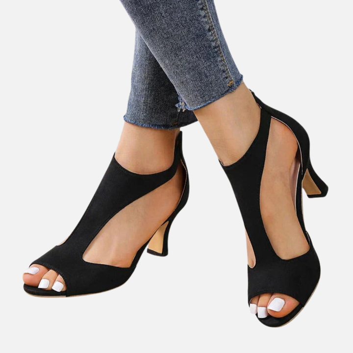 Karen | Peep Toe Hælsandaler med Blokhæl