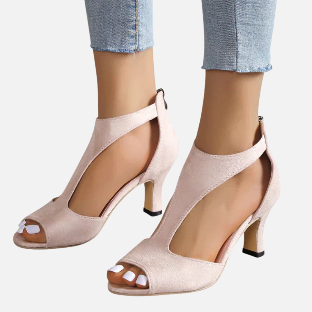 Karen | Peep Toe Hælsandaler med Blokhæl