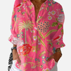 Mette | Pink Blomstret Skjortebluse