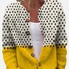 Louise | Prikket Cardigan, Gul Strikjakke