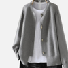 Kirsten | Ribstrik Cardigan med Rund Hals