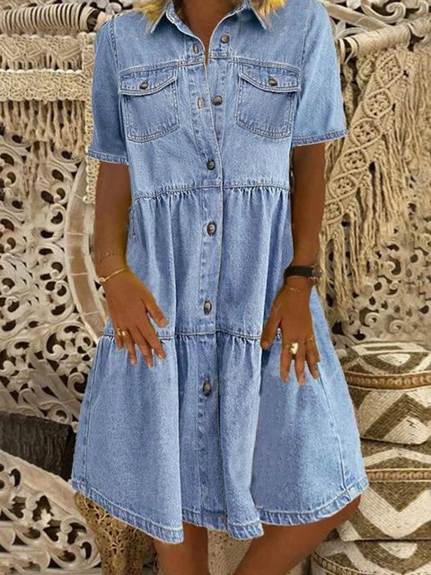 Yara™ | Boho Denim Kjole