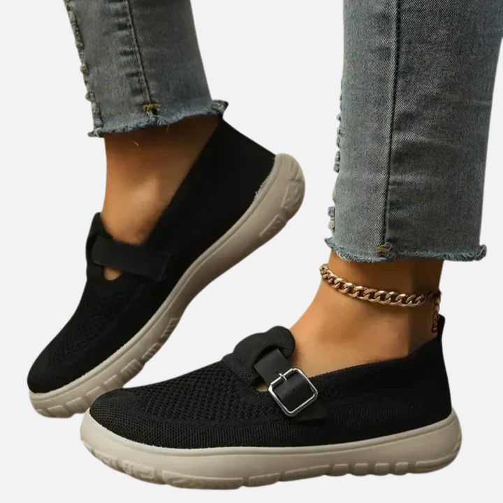 Mette | Slip-on Sneakers med Rem og Spænde