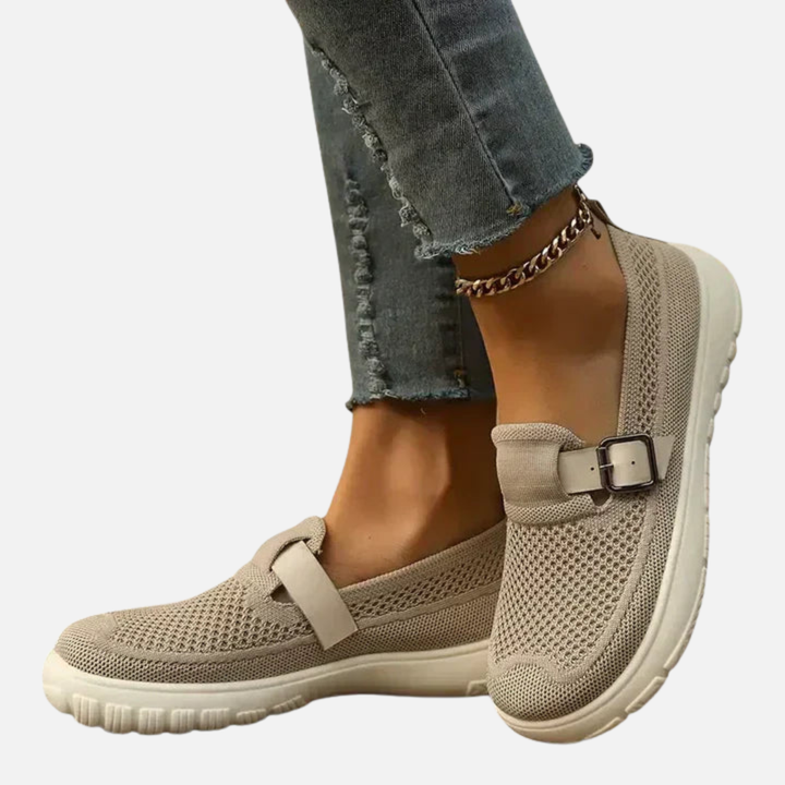Mette | Slip-on Sneakers med Rem og Spænde