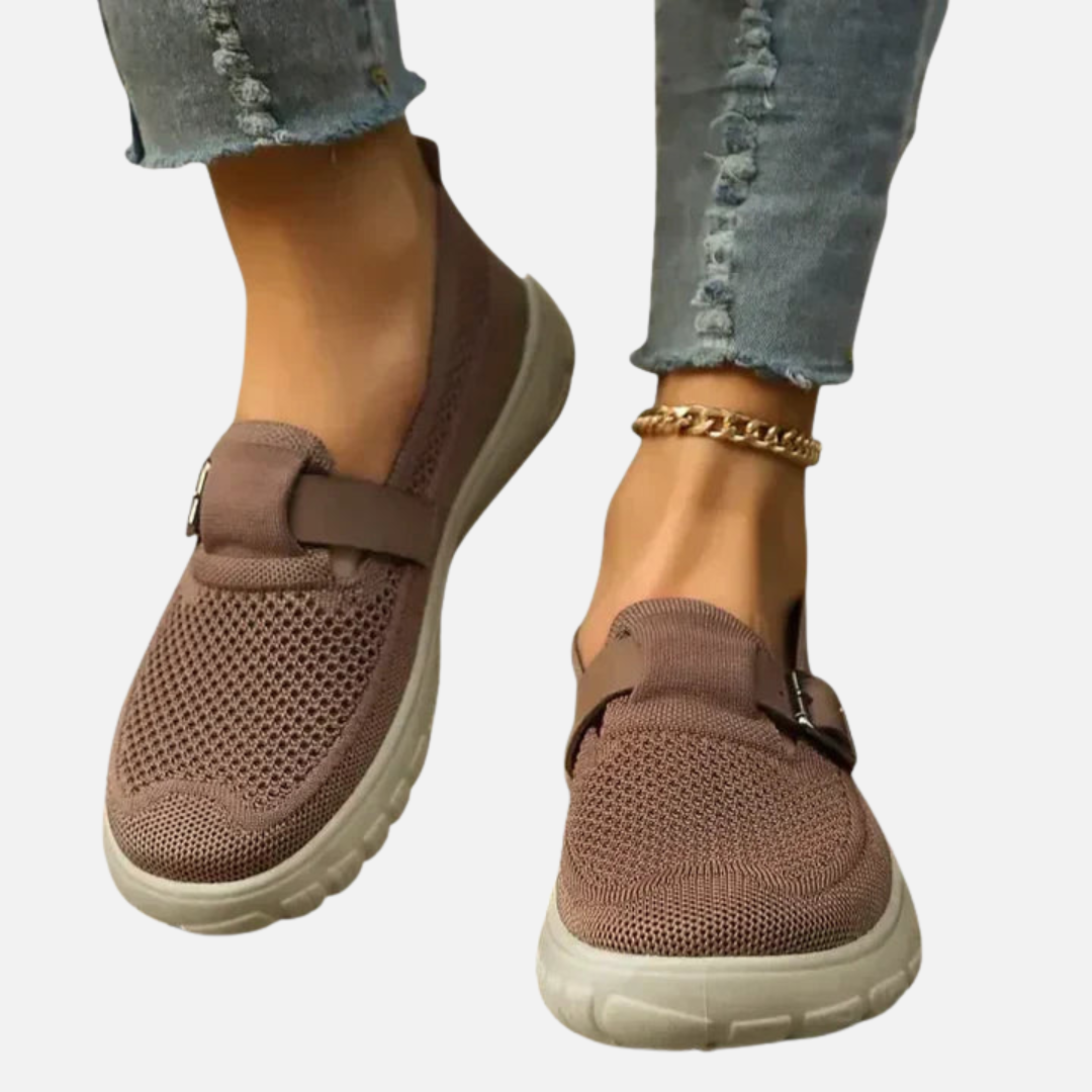 Mette | Slip-on Sneakers med Rem og Spænde