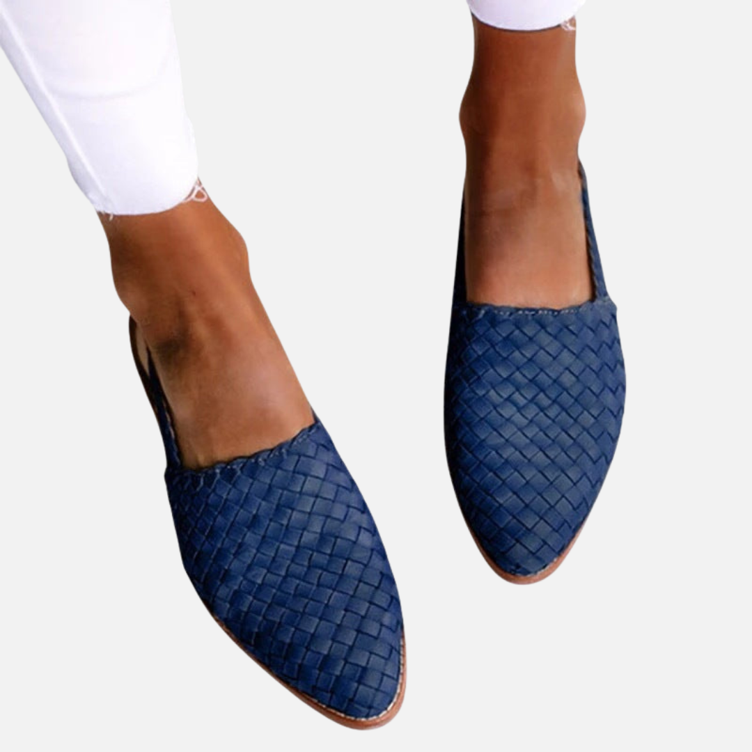 Mette | Spidse Flettede Mules, Flade