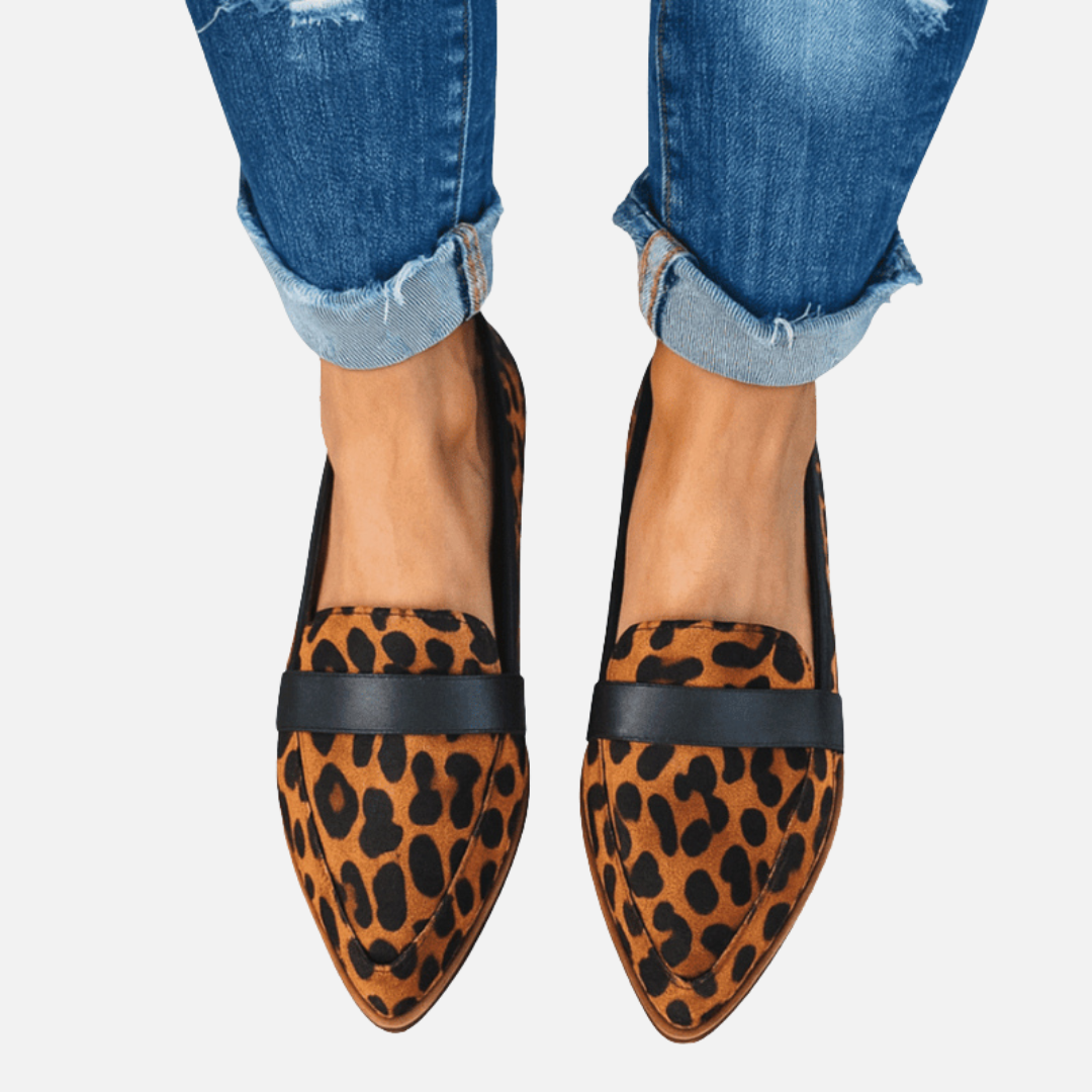 Mette | Spidse Loafers i Ruskinds-look
