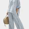 Anna | Stribet Bukssæt med Oversized Top