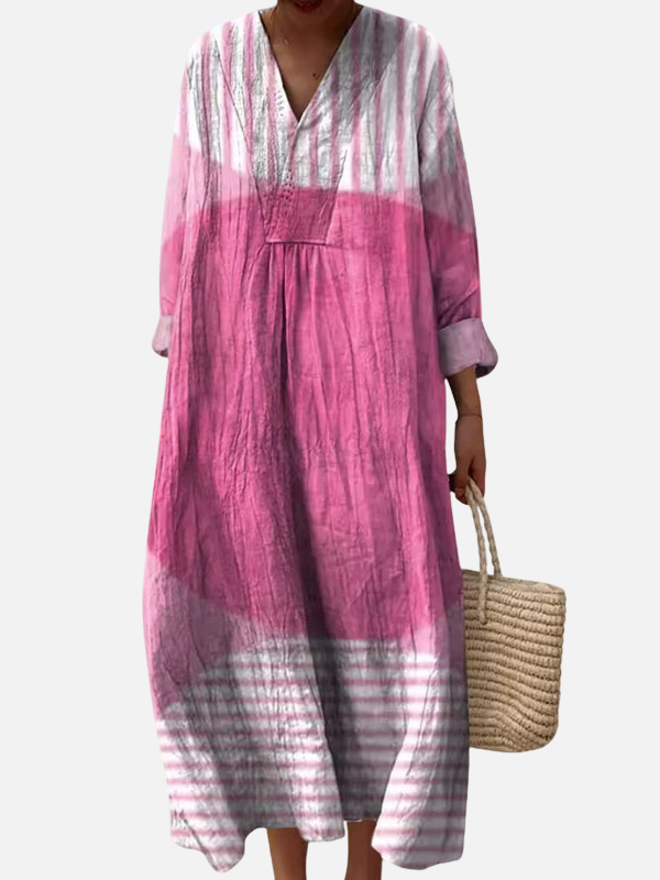 Susanne | Stribet Oversize Midikjole, Boho