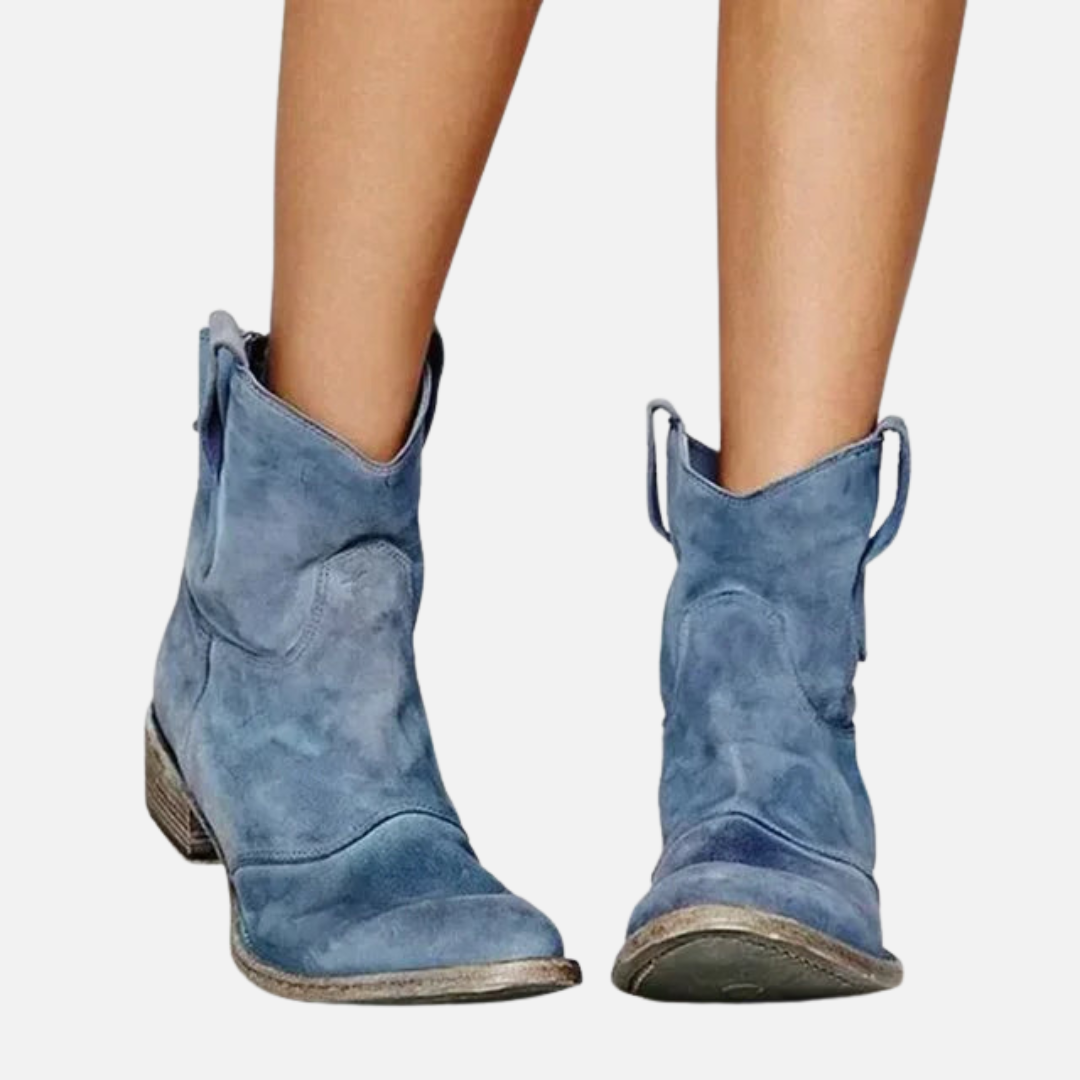 Ida | Vintage Cowboystøvletter med Blokhæl