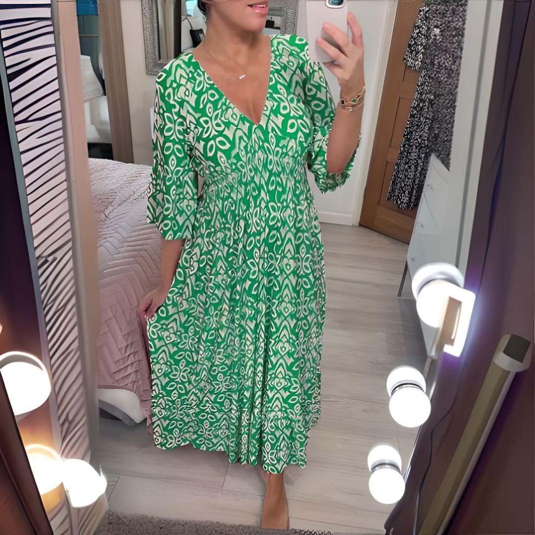 Isabella™ | Boho Trykt Kjole