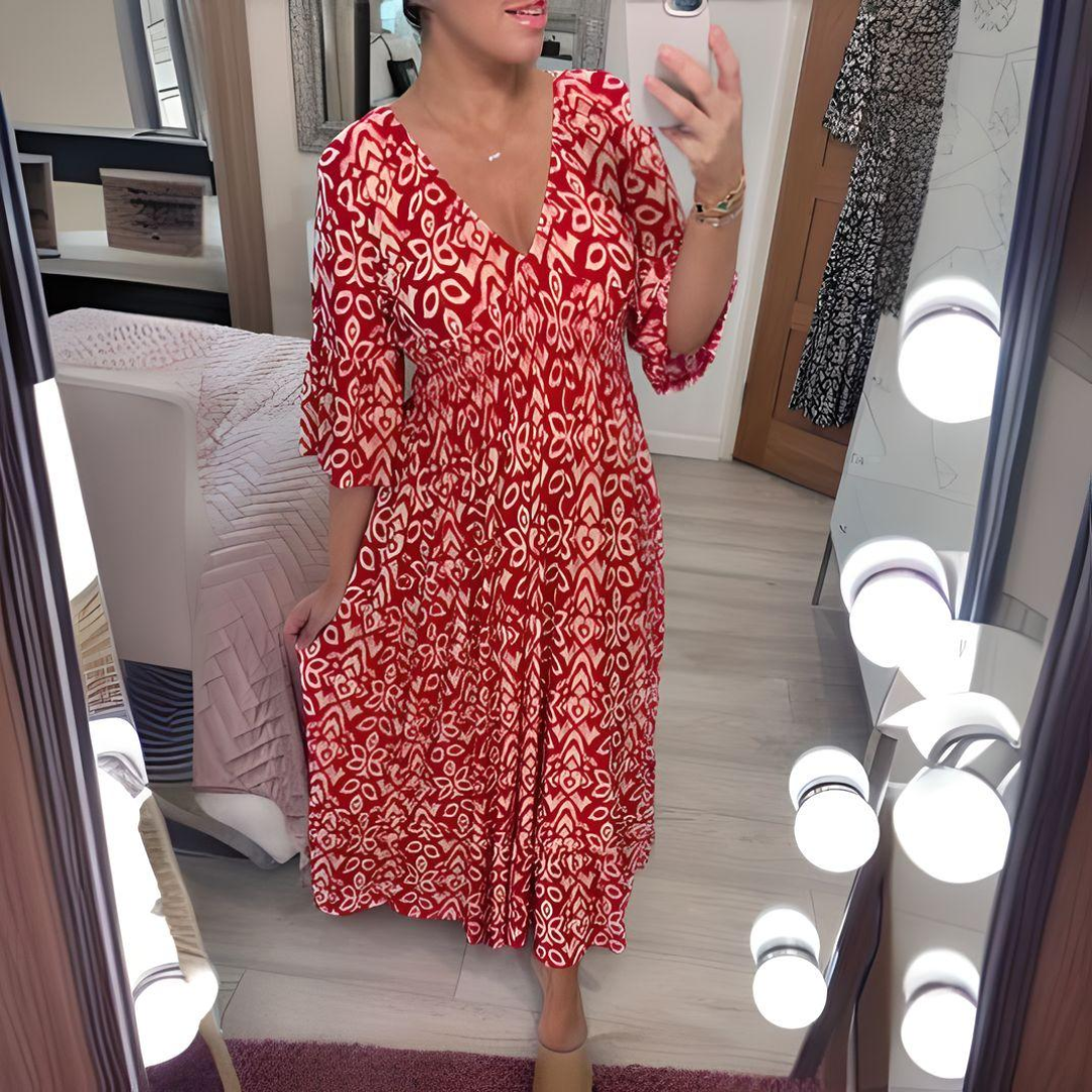 Isabella™ | Boho Trykt Kjole