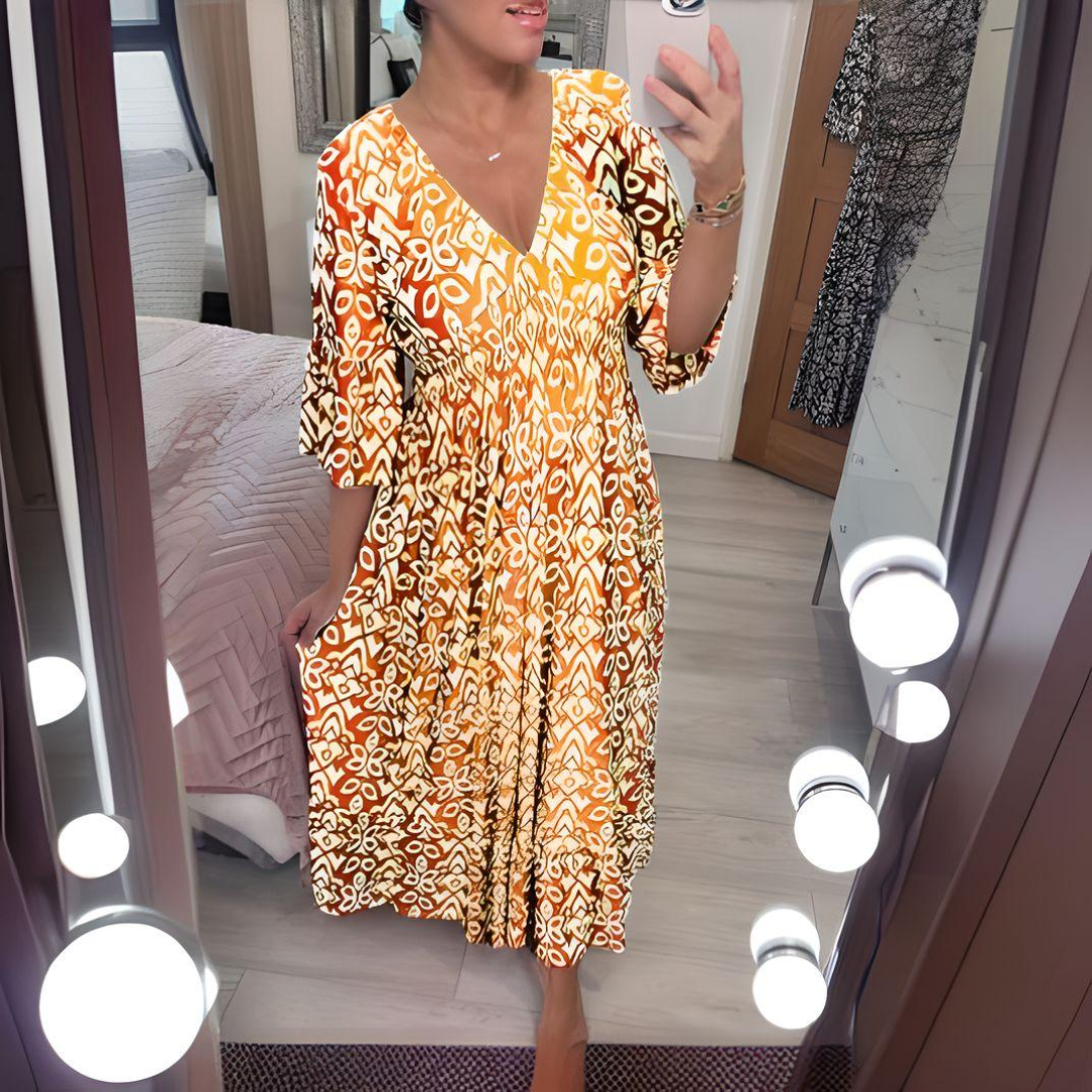 Isabella™ | Boho Trykt Kjole