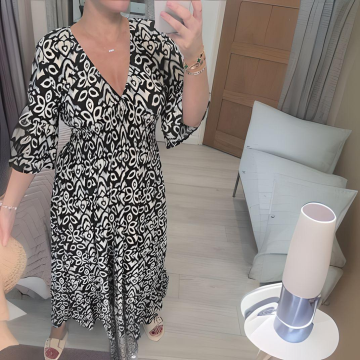 Isabella™ | Boho Trykt Kjole