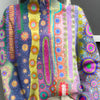 Daphne - Farverig Strik Rullekrave Sweater