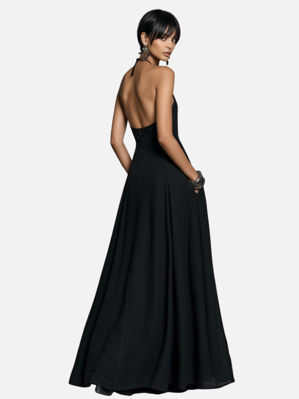 Hanne | Ærmeløs Halterneck Maxikjole, Elegant